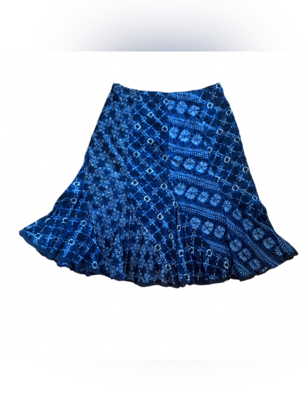 Vintage Y2K Jones New York Sport Patchwork Batik Handkerchief Hem Skirt Size 8